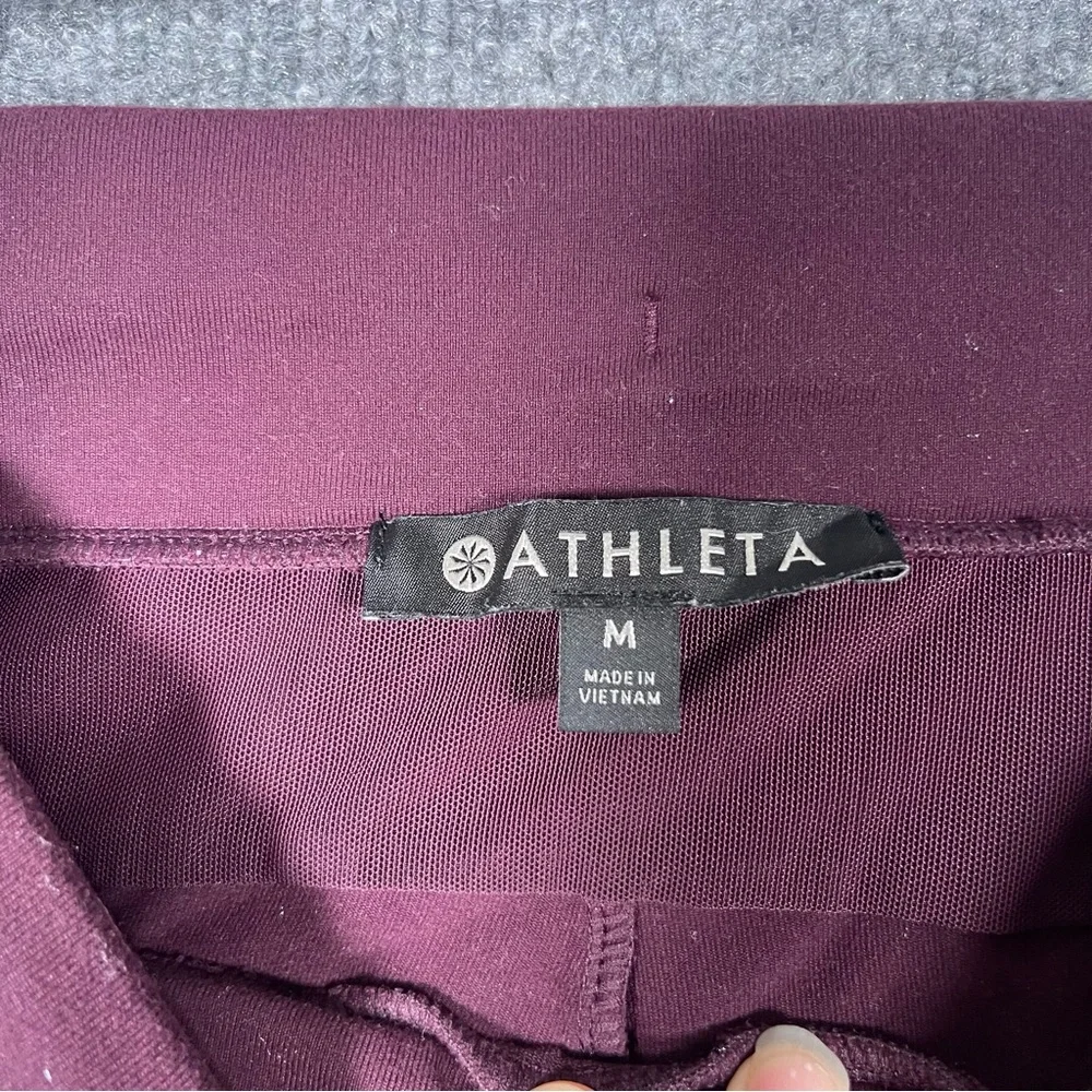 Athleta Womens Medium Burgundy Black Side Stripe Metro Track Jogger Pant Pull On - Picture 6 of 8